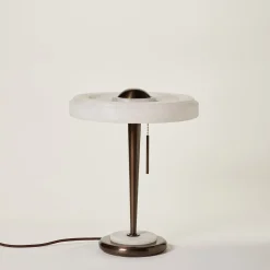 Lampada da tavolo Benny in bronzo e alabastro