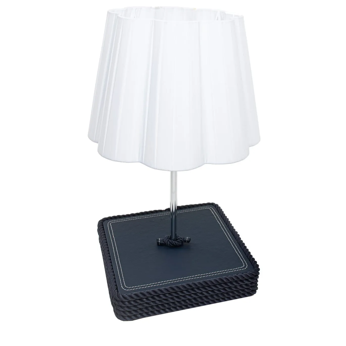 Lampada da tavolo blu a base quadrata grande