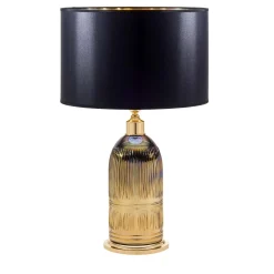 Lampada da tavolo Boccadirosa in cristallo perlato oro