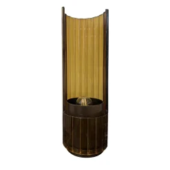 Lampada da tavolo Bon Ton in vetro pirex bronzo
