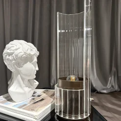 Lampada da tavolo Bon Ton in vetro Pirex trasparente