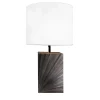 Lampada da tavolo Boote in legno nero e pergamena