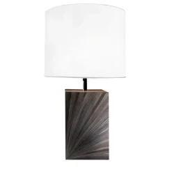 Lampada da tavolo Boote in legno nero e pergamena