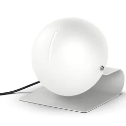 Lampada da Tavolo Bugia 1975 in Acciaio Bianco