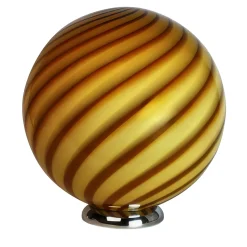 Lampada da tavolo Candy in vetro di Murano Rigadin Ritorto ambra