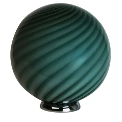 Lampada da tavolo Candy in vetro di Murano Rigadin Ritorto verde petrolio