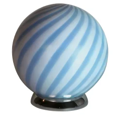 Lampada da tavolo Candy in vetro di Murano Rigadin Ritorto azzurro