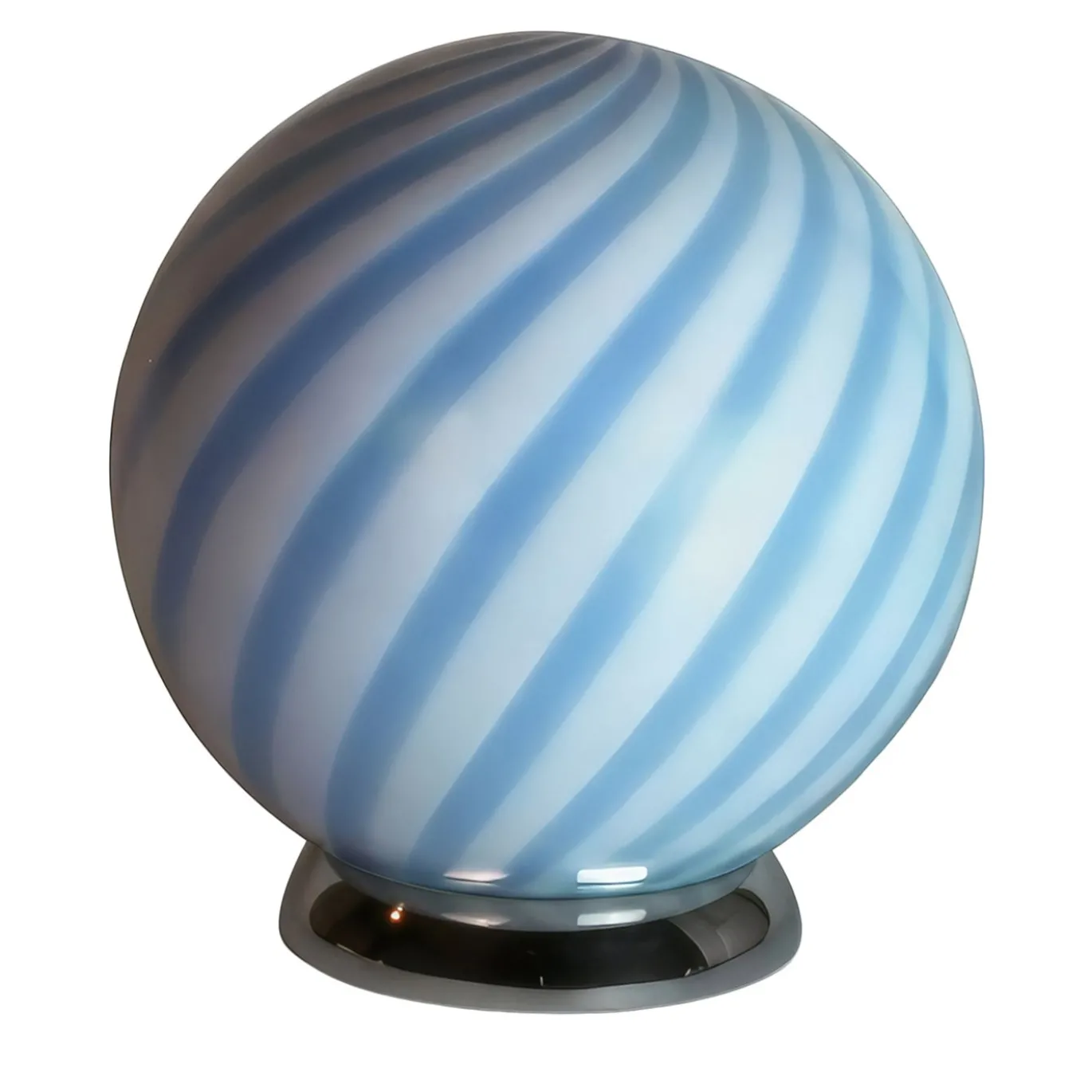 Lampada da tavolo Candy in vetro di Murano Rigadin Ritorto azzurro