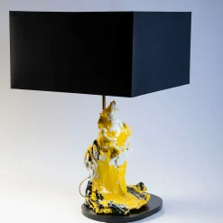 Lampada da tavolo Cascata D'Amore bianca e gialla