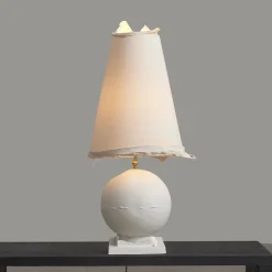 Lampada da tavolo Cassola in ceramica sabbia bianca