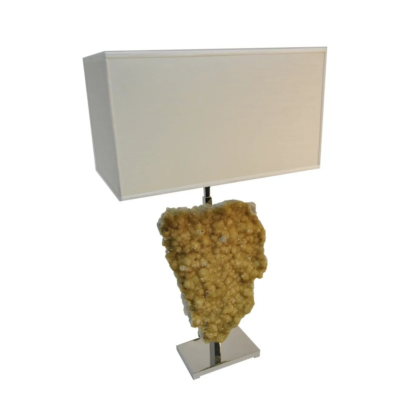 Lampada da tavolo Citrine con paralume bianco