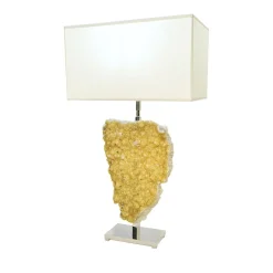Lampada da tavolo Citrine con paralume bianco