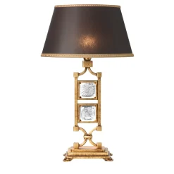 Lampada da tavolo classica in nero e oro