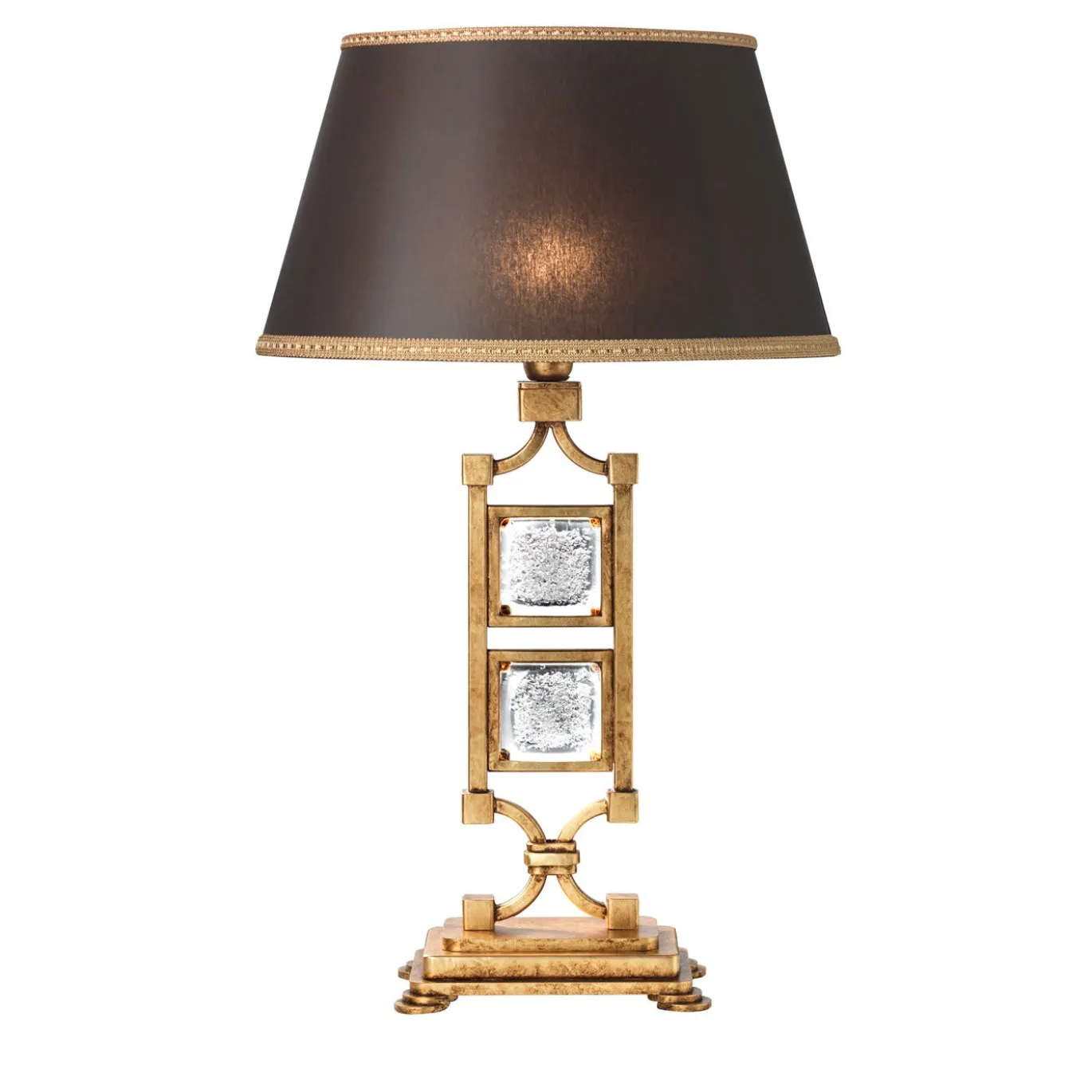 Lampada da tavolo classica in nero e oro