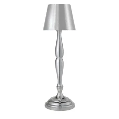 Lampada da tavolo classic a LED ricaricabile in argento satinato