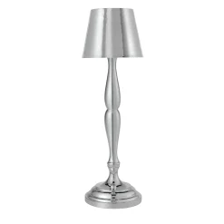 Lampada da tavolo Classic a LED ricaricabile in argento lucido