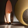 Lampada da tavolo Clis in ottone satinato e onice grigio