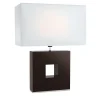 Lampada da tavolo Cobalto Brown con paralume bianco