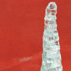 Lampada da Tavolo Cono Alta Scultura in Vetro Verde di Gianfranco Coltella