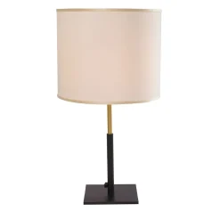 Lampada da tavolo Dafne in metallo e ottone satinato