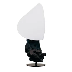 Lampada da tavolo Demetra II in legno di mare e cotone
