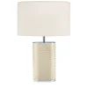 Lampada da tavolo Ebe cromata e intrecciata a mano