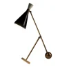 Lampada da tavolo Flipper in ottone brunito con cono nero
