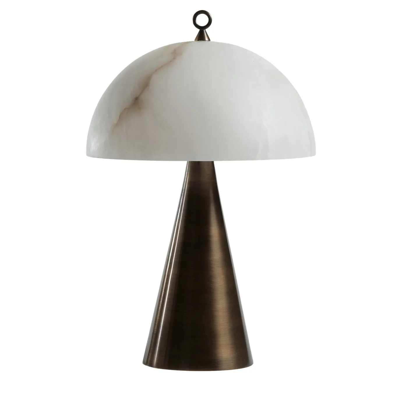 Lampada da tavolo Fungotto in bronzo spazzolato e alabastro