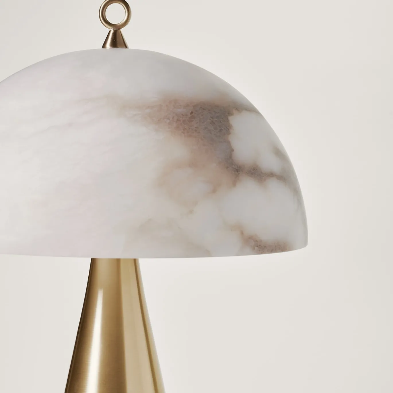 Lampada da tavolo Fungotto in ottone satinato e alabastro