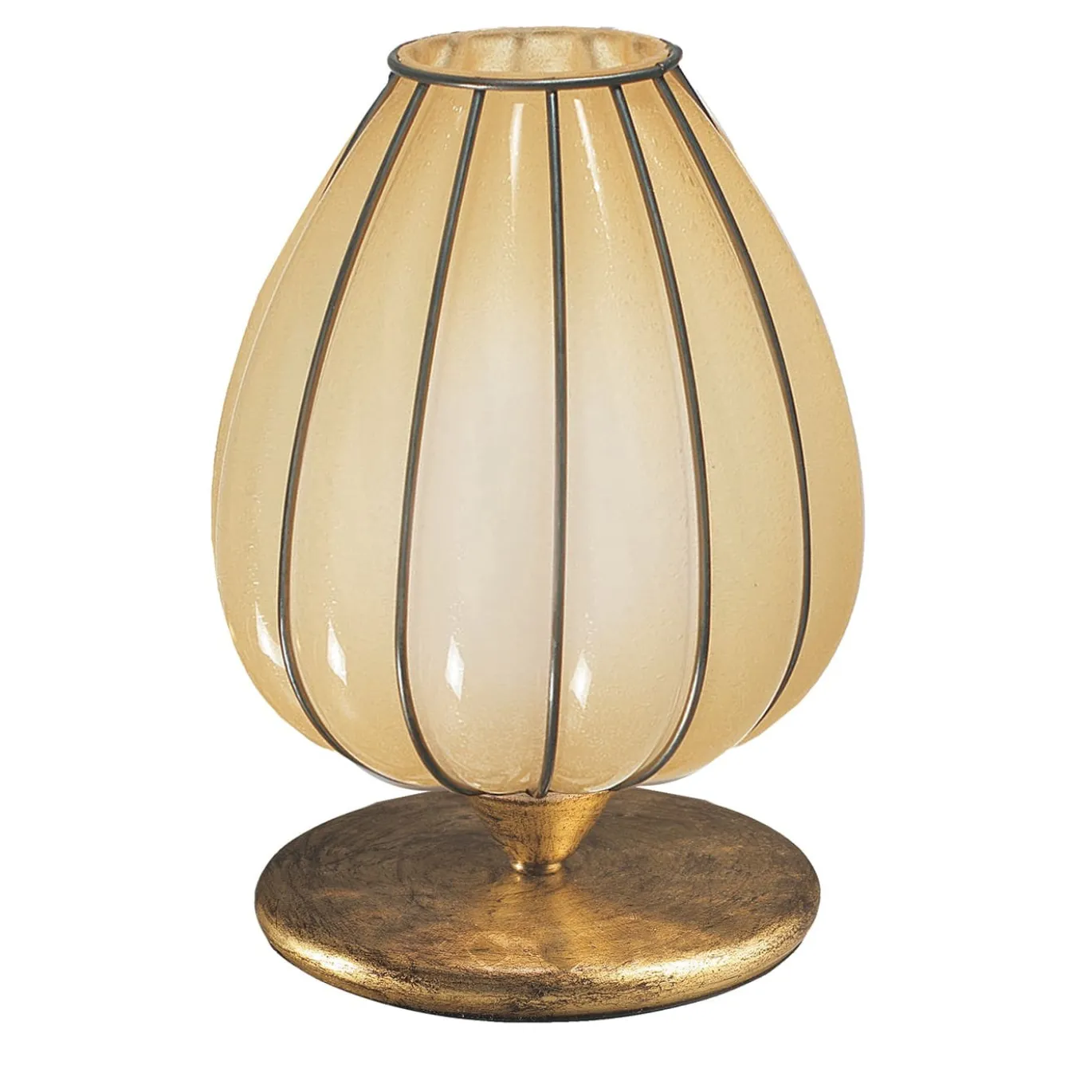 Lampada da Tavolo Gemma in Vetro di Murano Dorato