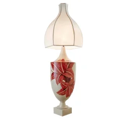 Lampada da tavolo Gio Ponti con gigli rossi