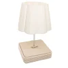 Lampada da tavolo grande a base quadrata color crema