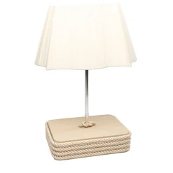 Lampada da tavolo grande con base rettangolare in crema