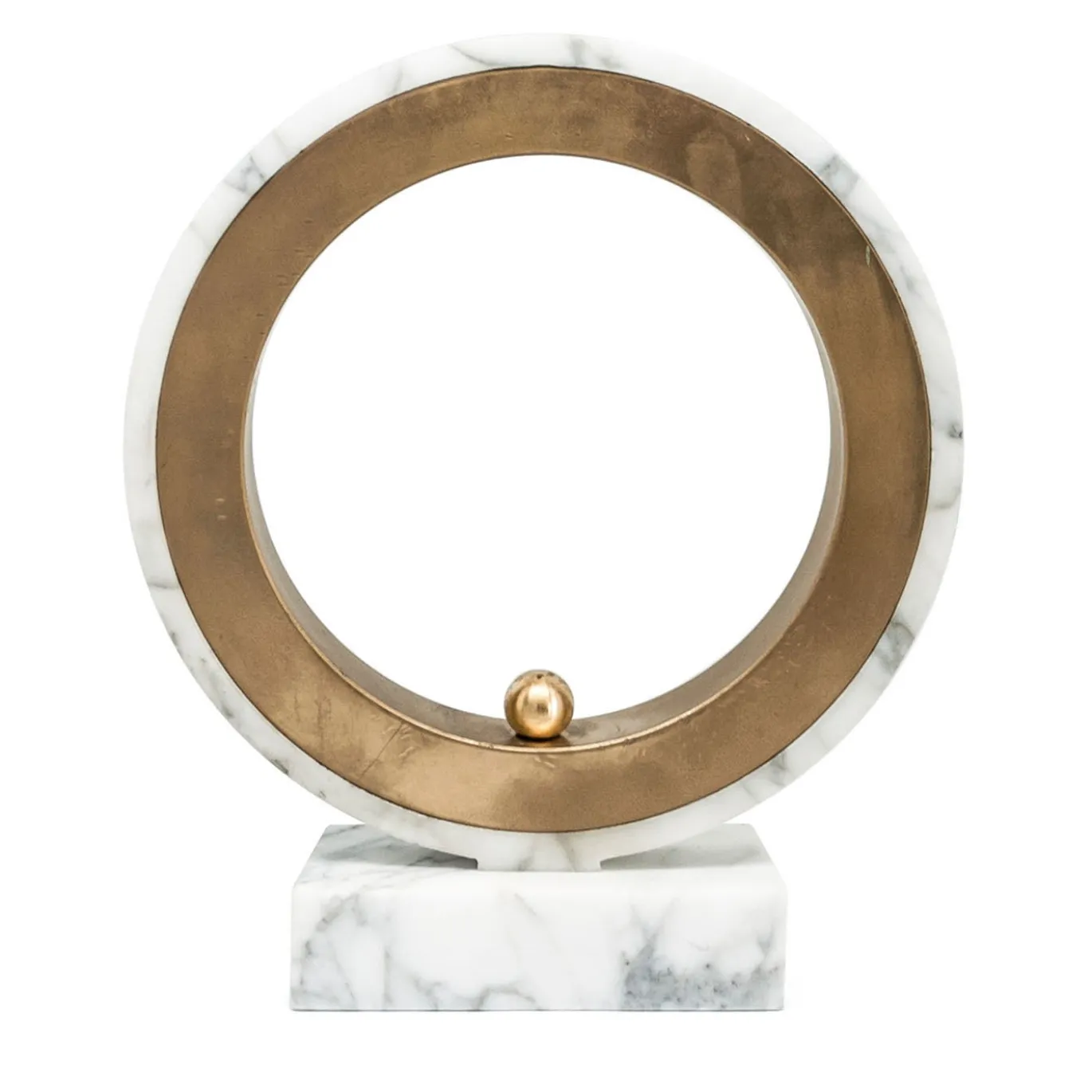 Lampada da tavolo Halo Small in marmo bianco di Jacopo Simonetti