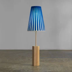 Lampada da tavolo Haute Couture blu pallido e giallo
