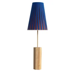 Lampada da tavolo Haute Couture blu e mattone