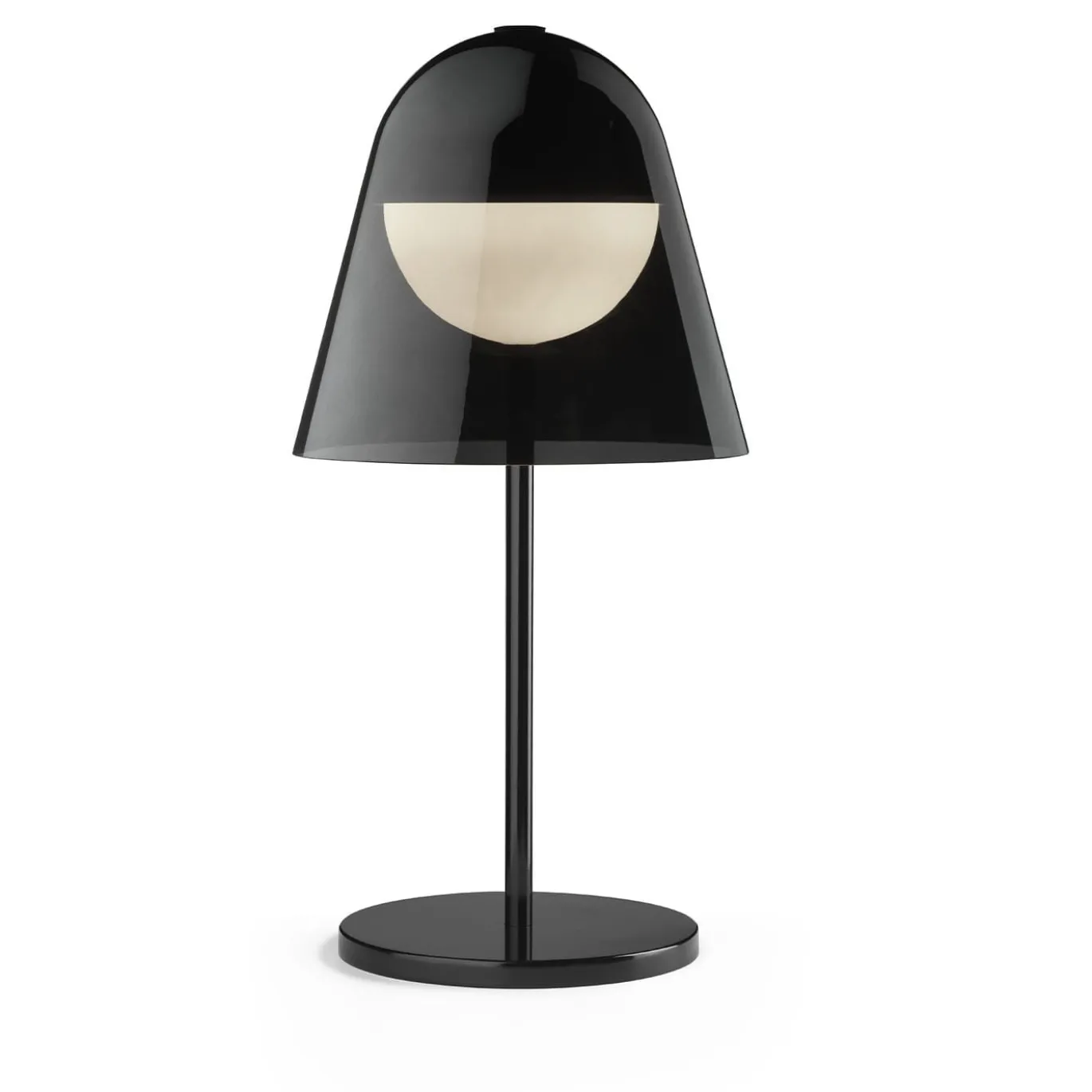 Lampada da tavolo Helios in metallo e vetro nero di Branch Creative