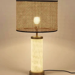 Lampada da tavolo Hortensia in alabastro retroilluminata