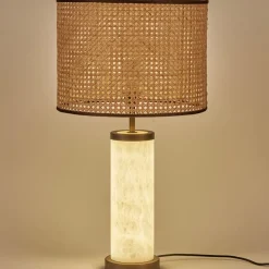Lampada da tavolo Hortensia in alabastro retroilluminata