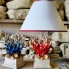 Lampada da Tavolo in Ceramica Policroma Composizione Marina