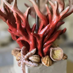 Lampada da Tavolo in Ceramica Policroma Composizione Marina