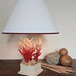 Lampada da Tavolo in Ceramica Policroma Composizione Marina
