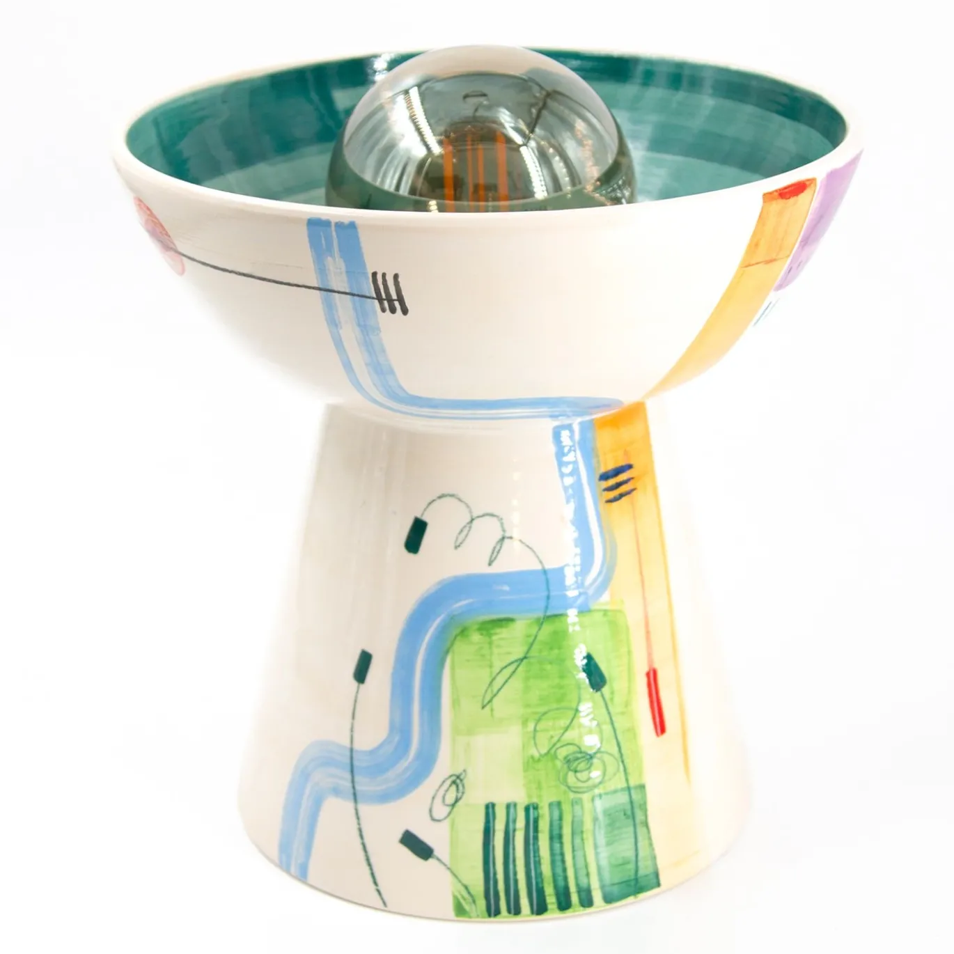 Lampada da Tavolo in Ceramica Policroma Tipota