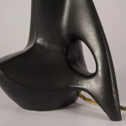 Lampada da tavolo in ceramica nera Pulcinella
