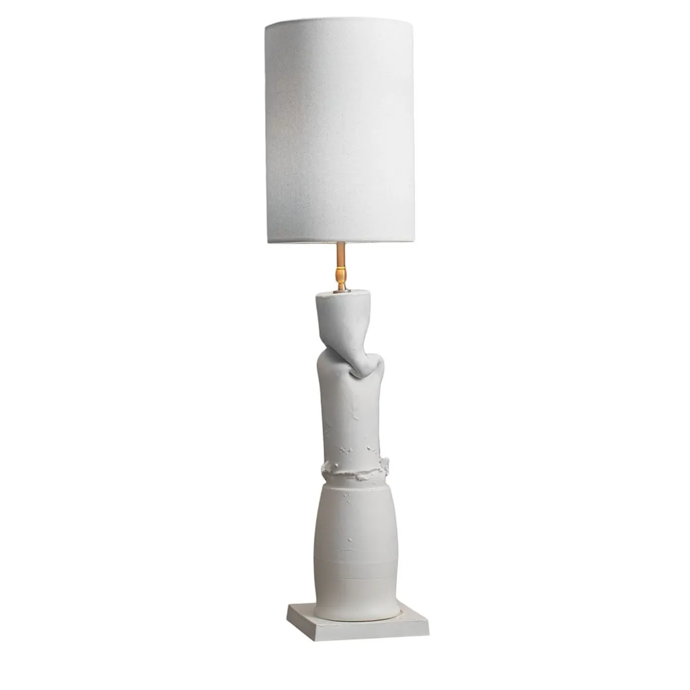 Lampada da tavolo in ceramica bianca naturale Treviso+Asiago