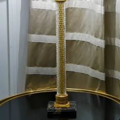 Lampada da tavolo in cristallo e bronzo in stile impero