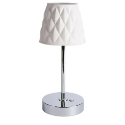 Lampada da tavolo Infinity bianca e argento