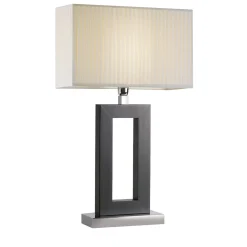 Lampada da tavolo in legno Cobalto con paralume avorio
