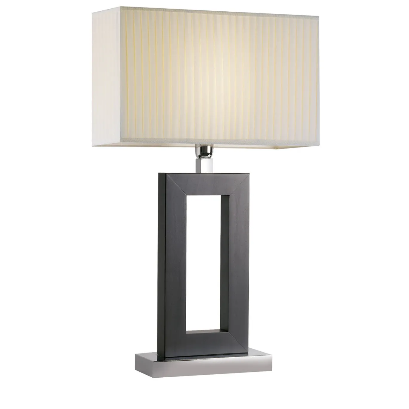 Lampada da tavolo in legno Cobalto con paralume avorio