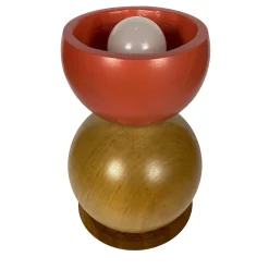 Lampada da tavolo in legno policromo Palla di Neve di Pietro Meccani
